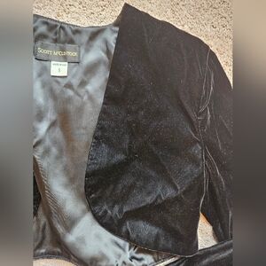 SCOTT McCLINTOCK BLACK VELVET BOLERO Shrug Vintage Formal Jacket Size S Padded